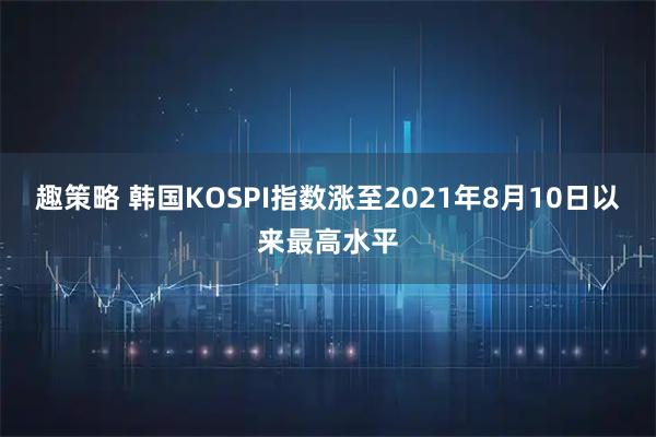 趣策略 韩国KOSPI指数涨至2021年8月10日以来最高水平