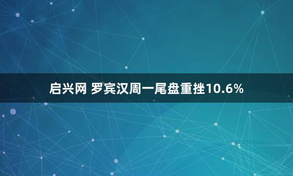 启兴网 罗宾汉周一尾盘重挫10.6%