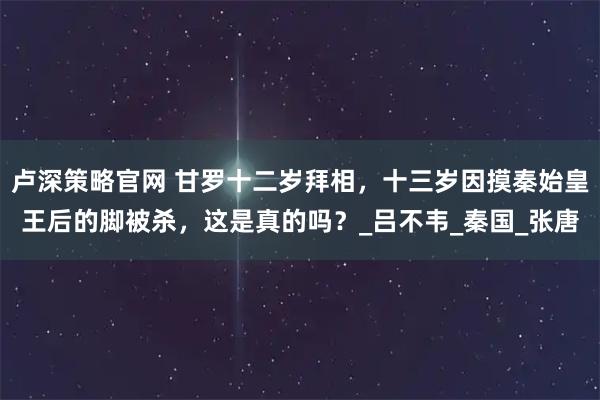 卢深策略官网 甘罗十二岁拜相，十三岁因摸秦始皇王后的脚被杀，这是真的吗？_吕不韦_秦国_张唐